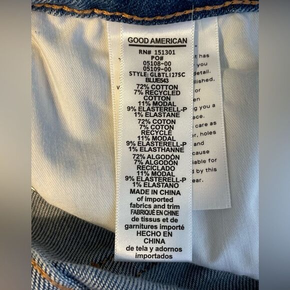 Good American Denim Bermuda Shorts Cut-Offs 4/27 - Picture 6 of 8